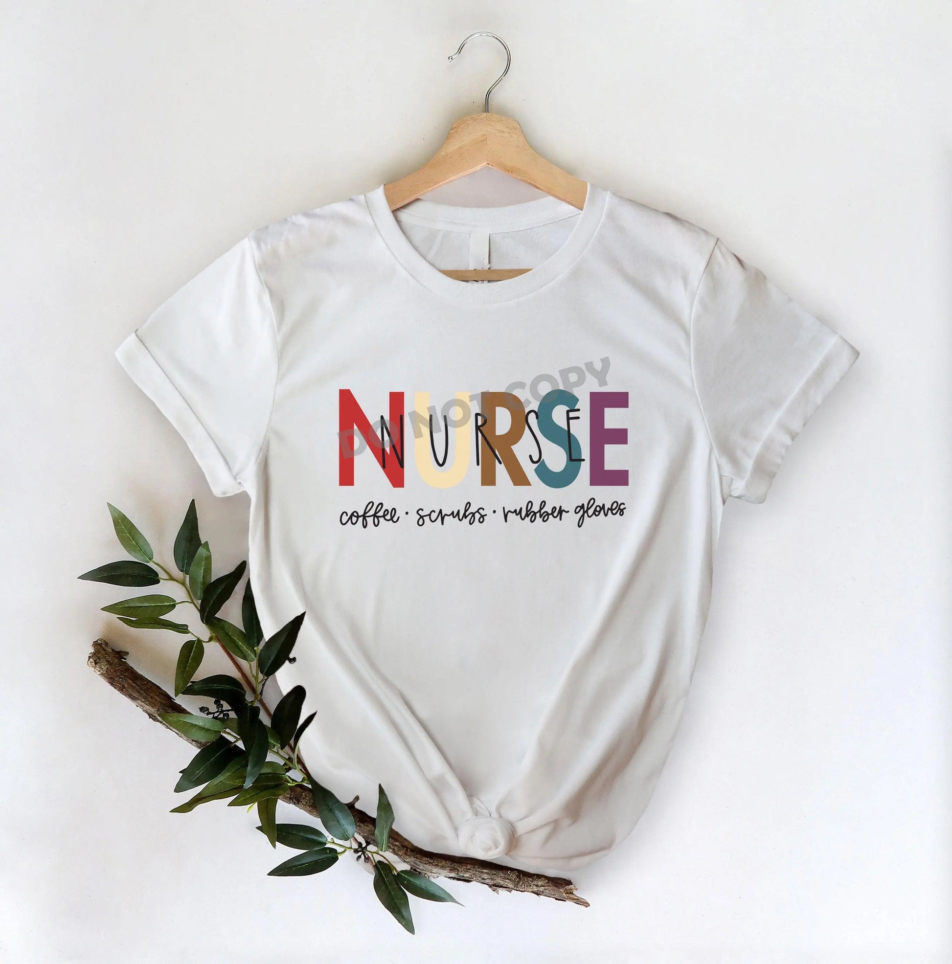 Nurse Coffee Scrubs Rubber Gloves - DTF Transfer - Picasso Print